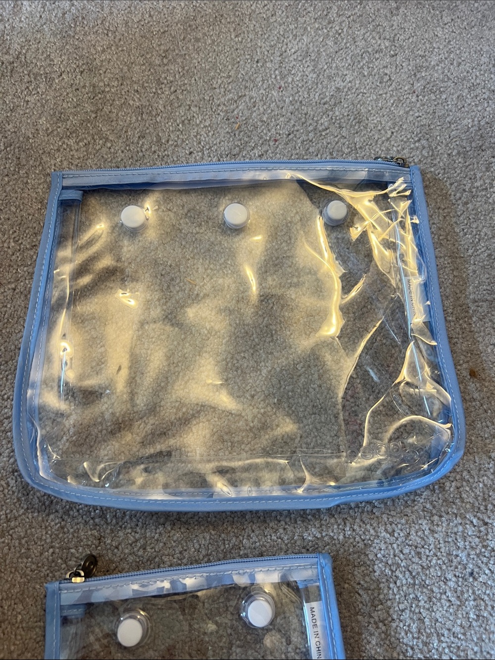 Bogg Clear PVC Insert Pouches with Light Blue Trim - Picture 4 of 5